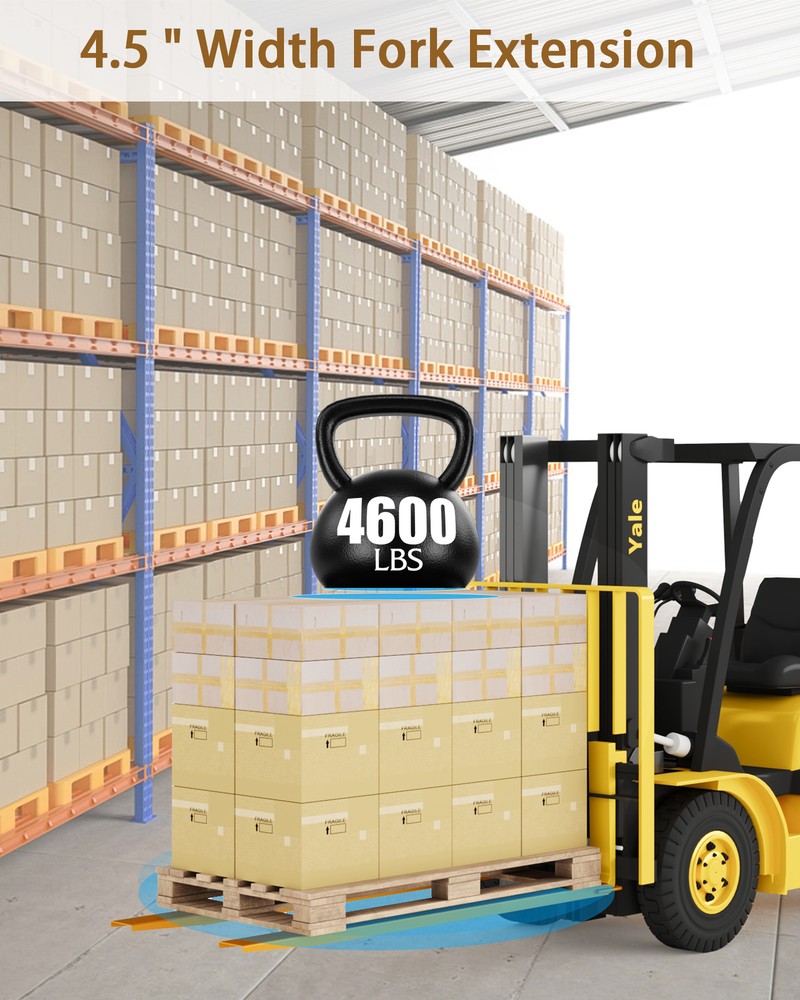 1 Pair Pallet Forklift Extensions 84" Length 4.5" Inner Width Heavy Duty Yellow