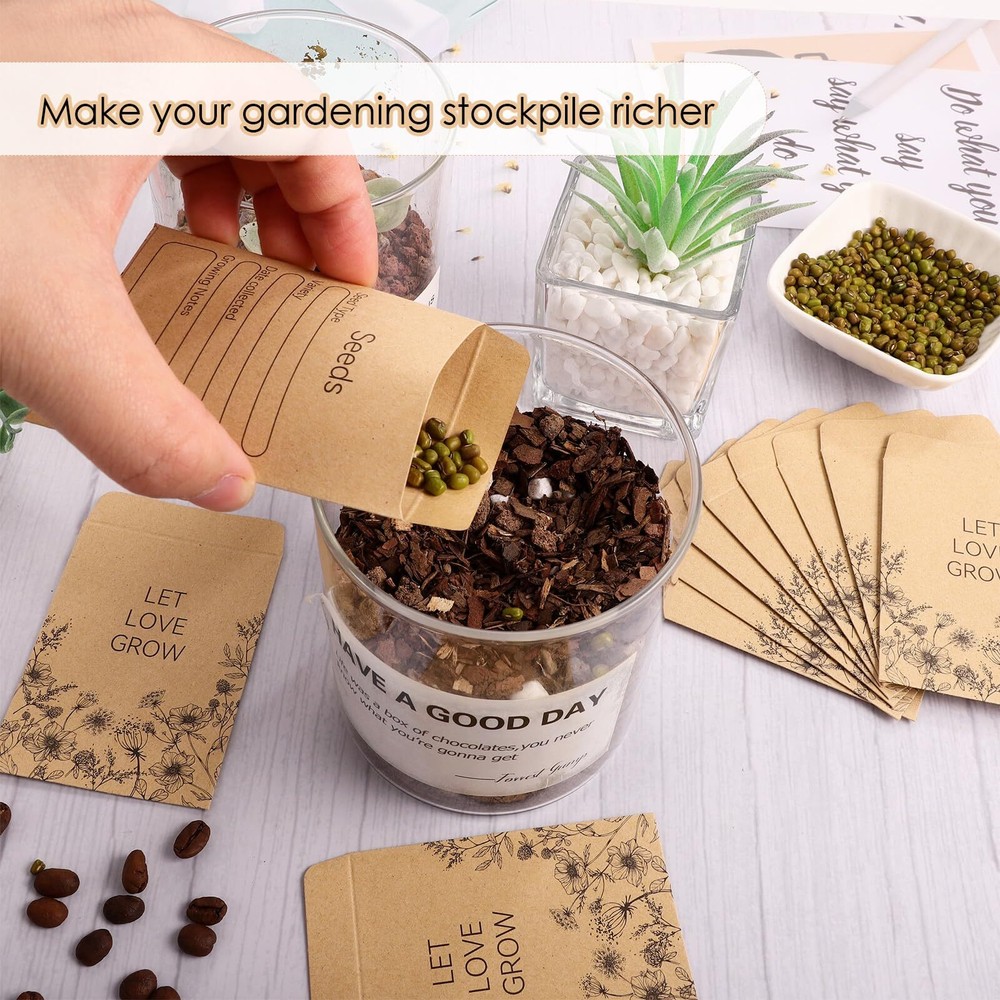 300 Small Preprinted Seed Envelopes for Flowers & Vegetables