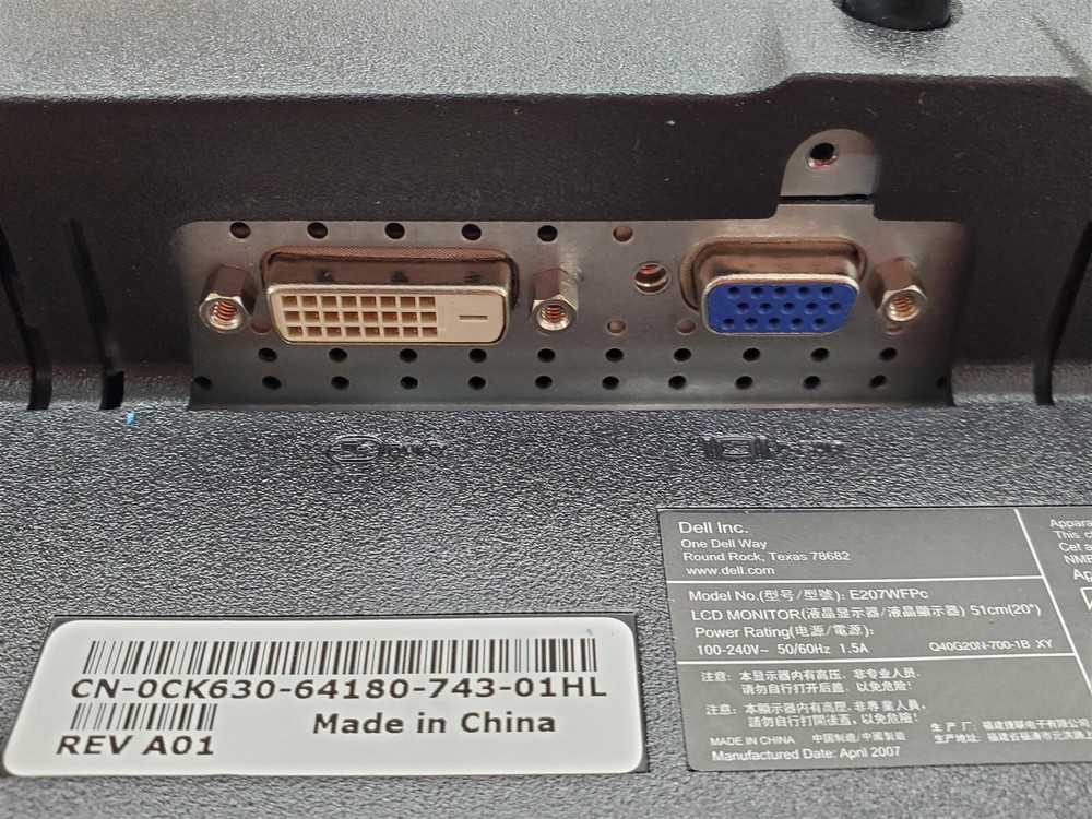 ⭐️⭐️⭐️⭐️⭐️ Computer Monitor Dell E207WFPc 20"