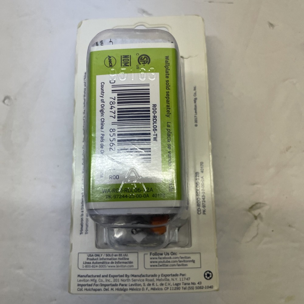 Leviton R00-RDL06-0TW Dimmer, White/Light Almond