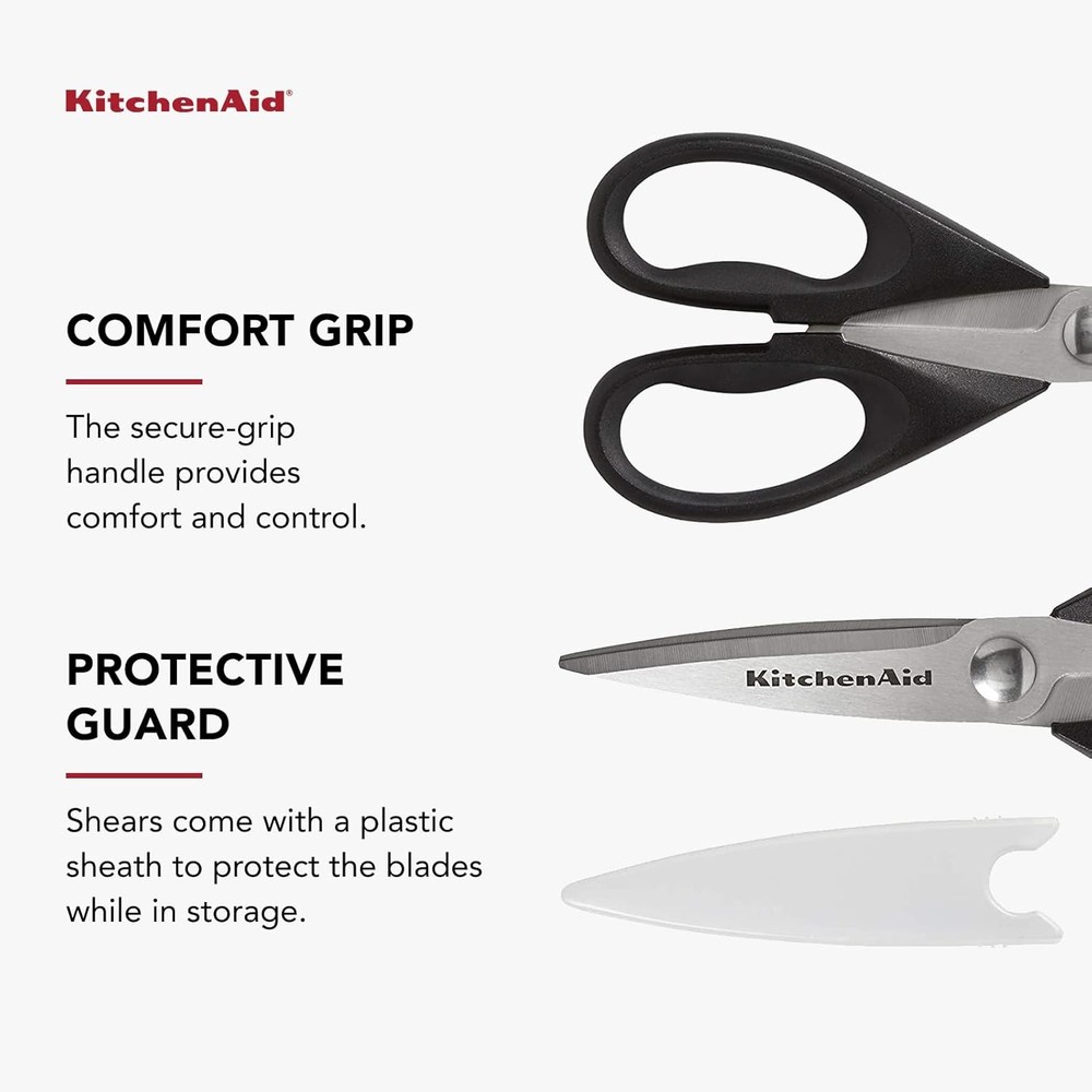 All Purpose Kitchen Shears, Protective Sheath Durable Stainless-Steel Soft Grip