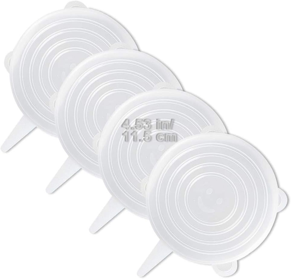 4 Pack Same Size Silicone Stretch Lids, Thicker Reusable Sturdy Silicone Cont...