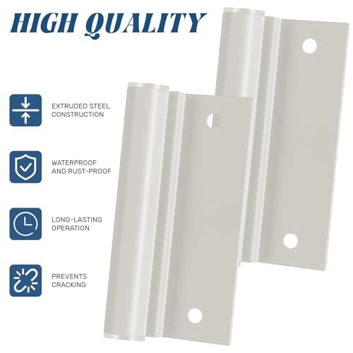 2 Sets White Screen Door Hinges Leaf Lower Aluminum Storm Door Hinges
