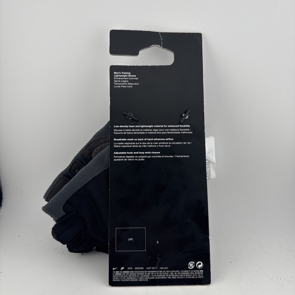 Nike Essential Lightweight Men's Training Gloves Size Large, Ash Grey