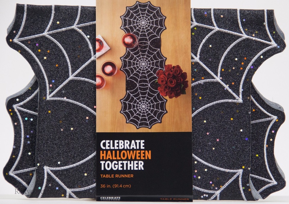 Celebrate Halloween Together Spiderweb Spider Web 13x36 Table Runner NWT