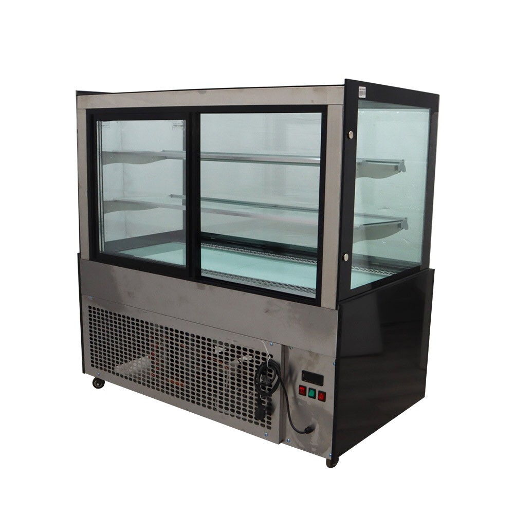 Right Angle Refrigerated Display Case Floor Type Bakery Showcase Adjust Rack220V