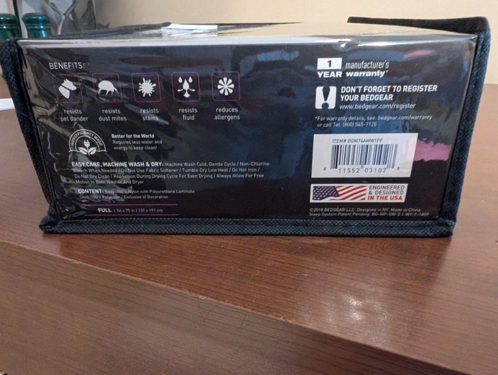 Bedgear Performance Mattress Protector 3.1 Stretchwick Technology Full