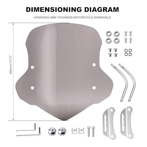 Motorcycle Scooter Windshield 4 millimeters Clear Plastic Acrylic comes with