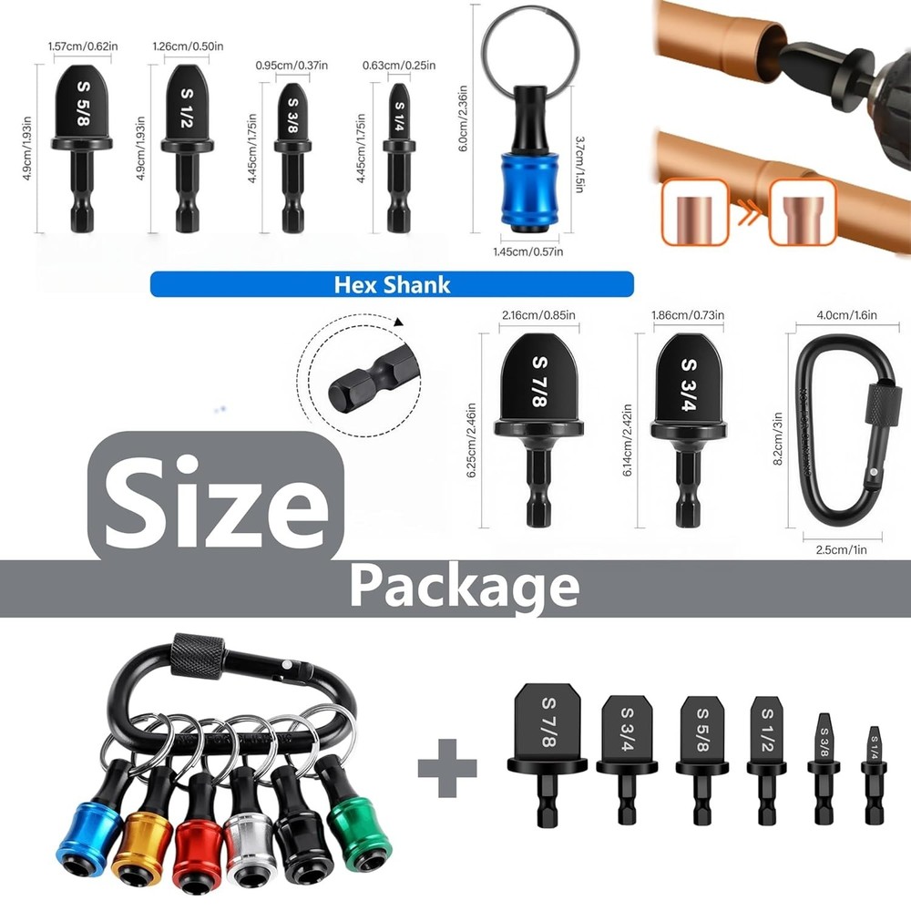 Versatile HVAC Repair Tool Set: 12PCS Copper Pipe Expander and Drill Bits