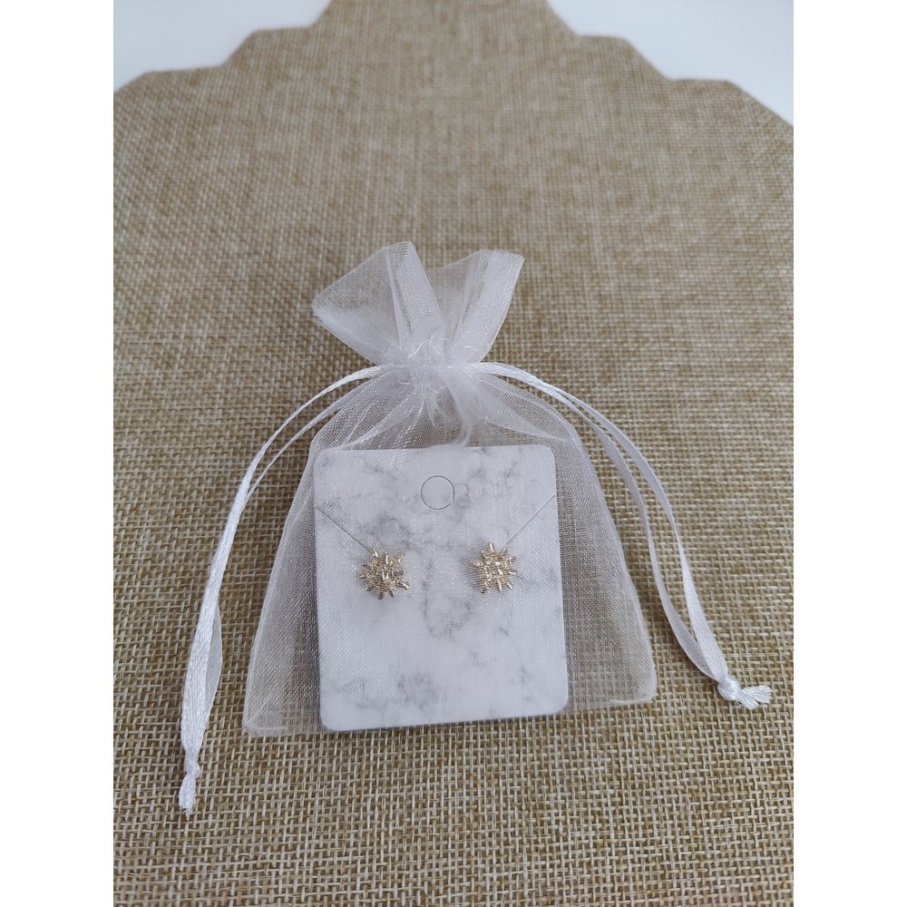 Gold Starburst Stud Earrings
