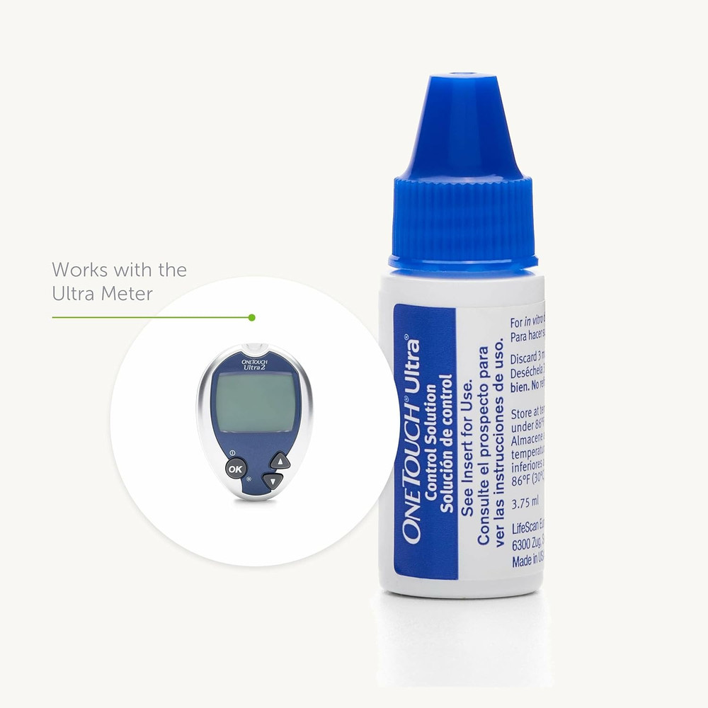 Blood Glucose Meter Control Solution for Test Strips 0.126 fl oz