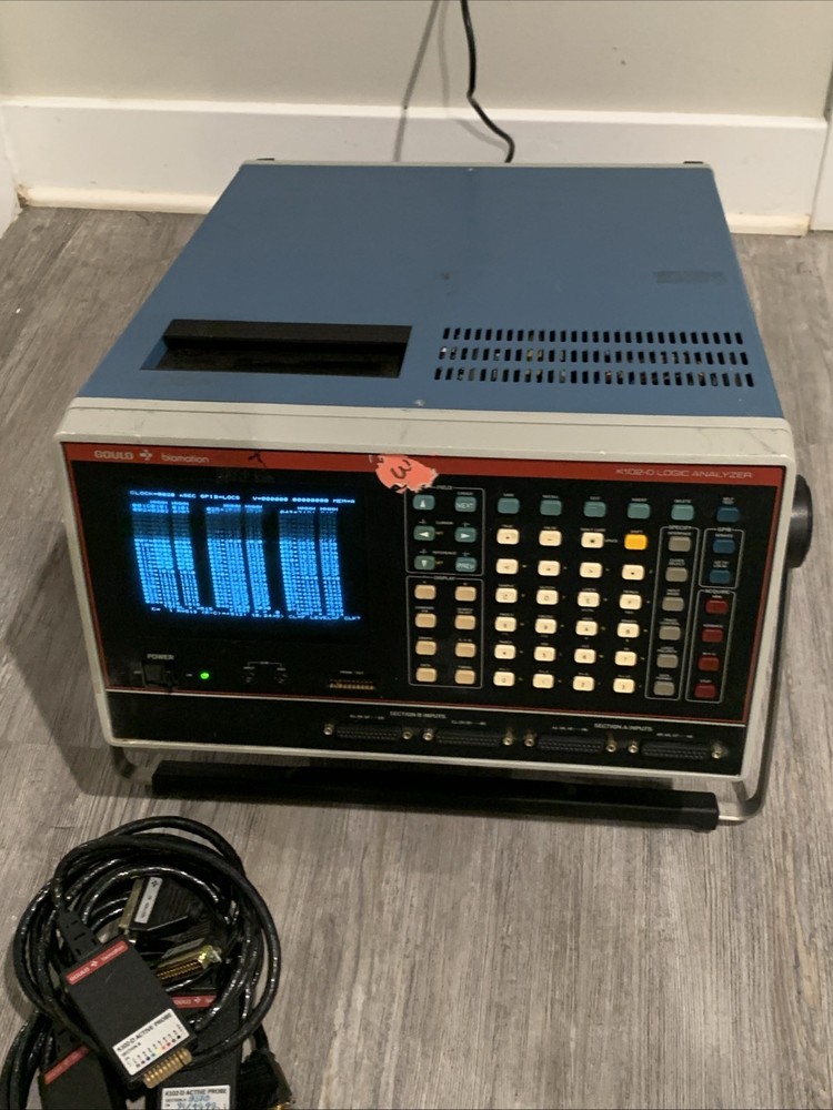 Gould Biomation K102-D Logic Analyzer w 3 Probes, Boots Up, Display Functioning