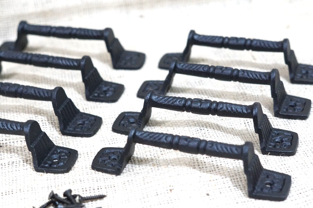 16 Cast Iron Cabinet Handle Gate Pull Door Handles Drawer Pulls Matte Black