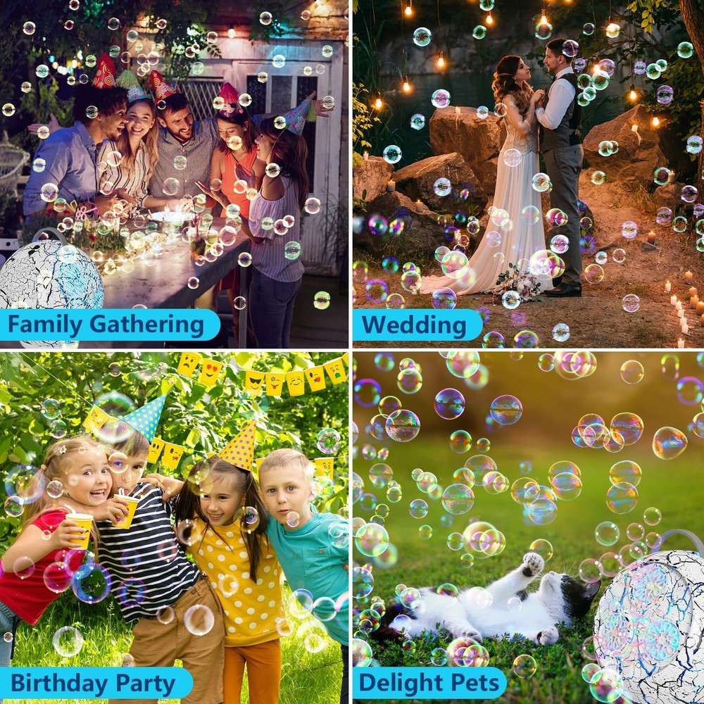 Bubble Machine for Kids Toddlers,45°/360° Rotatable Spherical Bubble Maker Toy