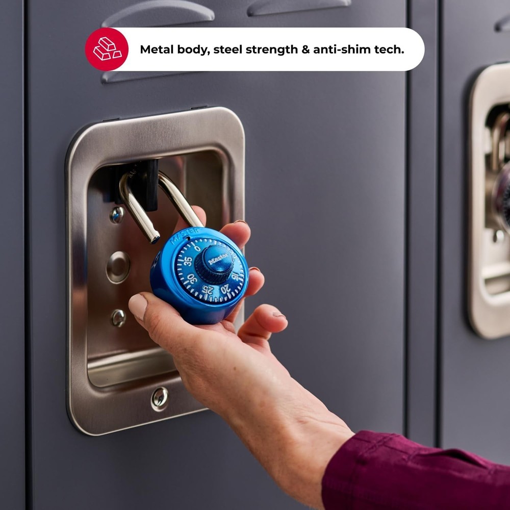 Master Lock 1528D Combination Locker Lock - Blue Gym & School Lock