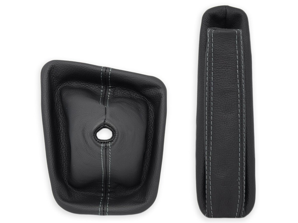 FOR BMW E46 GEAR SHIFT + HANDBRAKE GAITER LEATHER STITCHING GRAY + FRAME