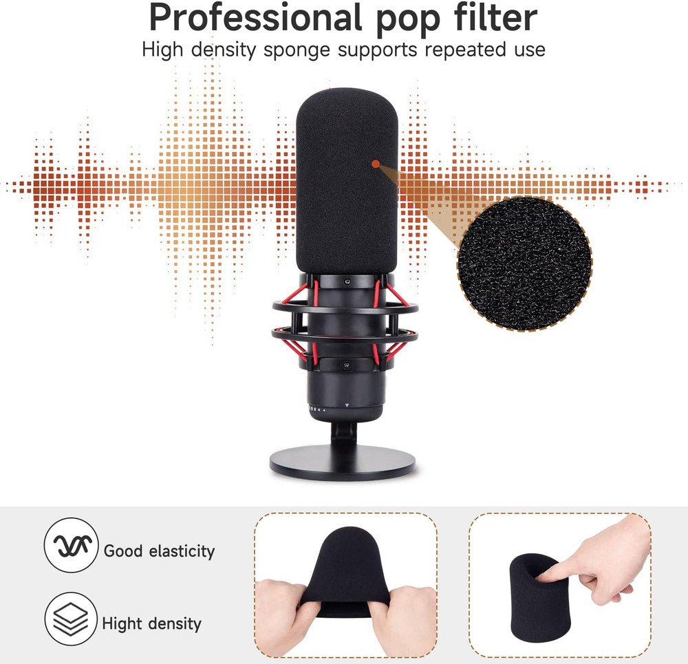 Hyperx Quadcast Windscreen - Microphone Foam Covers Pop Filter Compatible with H