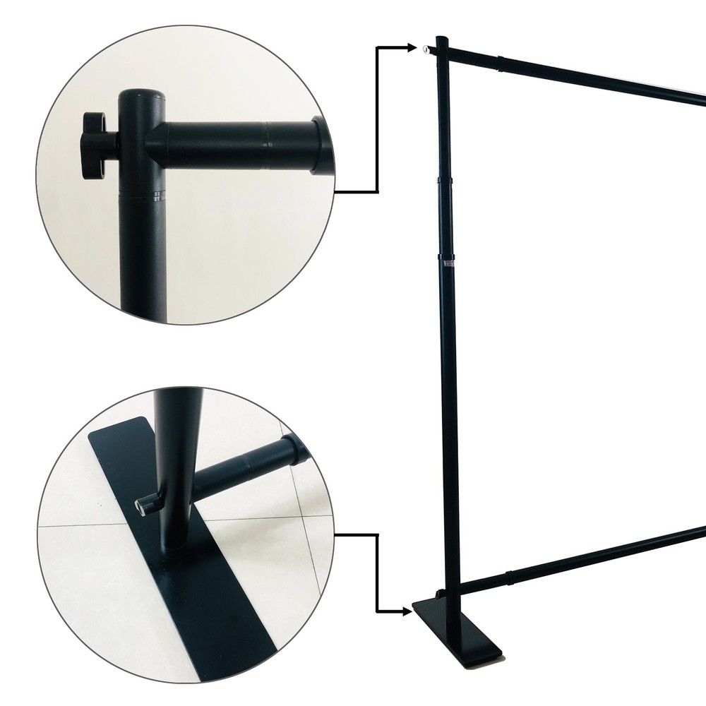 Step and Repeat Banner Stand Adjustable Telescopic Trade Show Backdrop 8x12ft