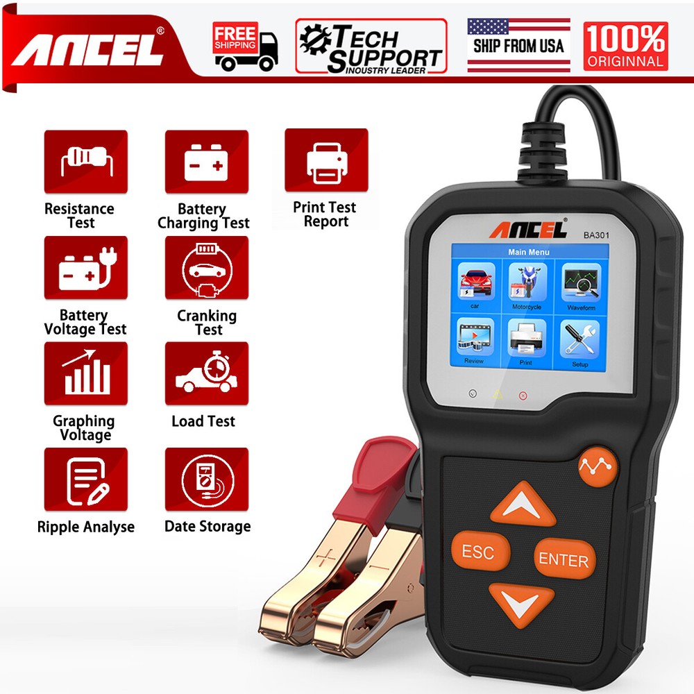 Auto 6V/12V Car Battery Tester Analyzer 100-2000 CCA Cranking Charging System