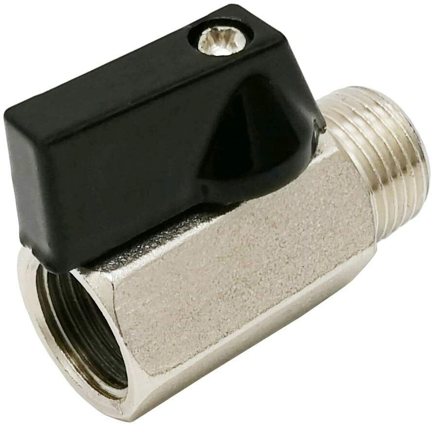 Shut-Off Valve Brass Mini Ball Valve 1/4'' NPT Thread, Sandblasting Finish
