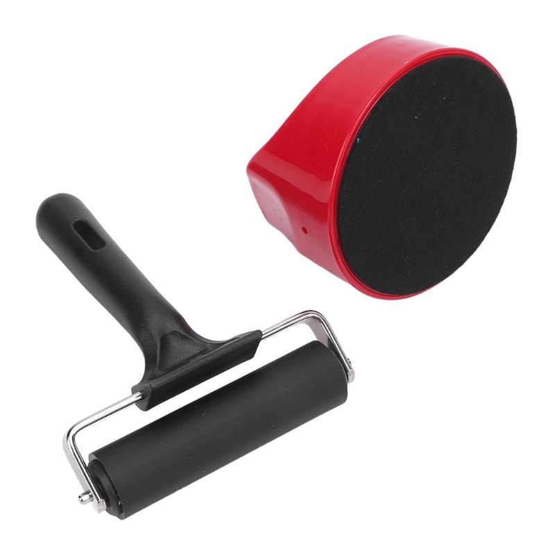 2Pcs Ergonomic Handle Printer Rollers Professional Rubber Printing Roller Tool