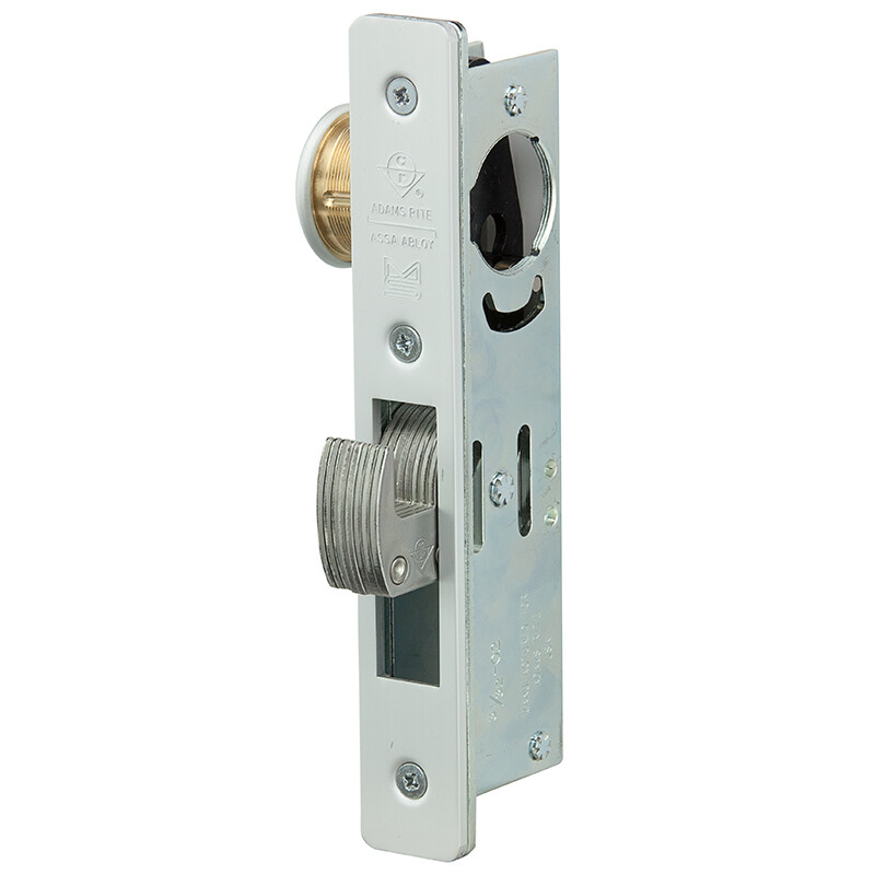 MS Deadlock Flat Faceplate 7/8" Hook Bolt Clear Anodized Aluminum Finish
