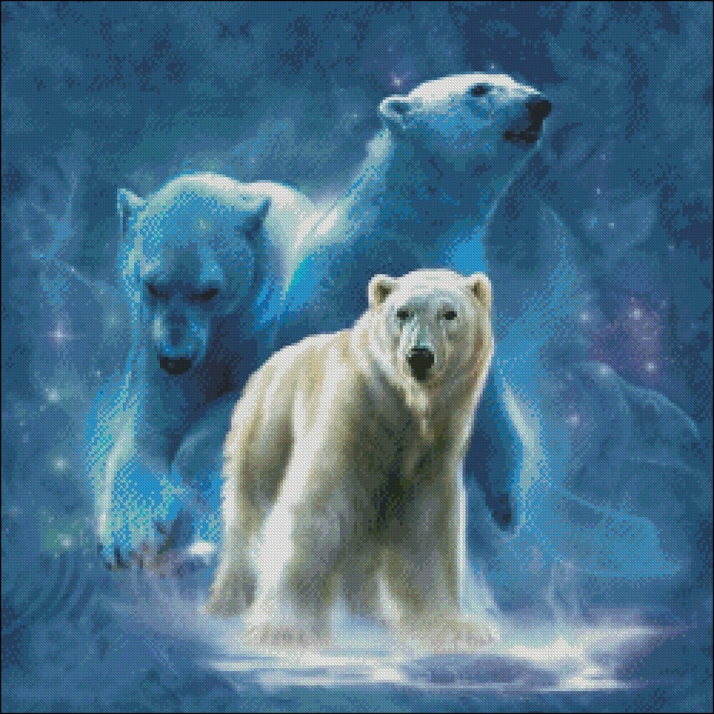 Polar Collage - DIY Chart Counted Cross Stitch Patterns Needlework DMC Color