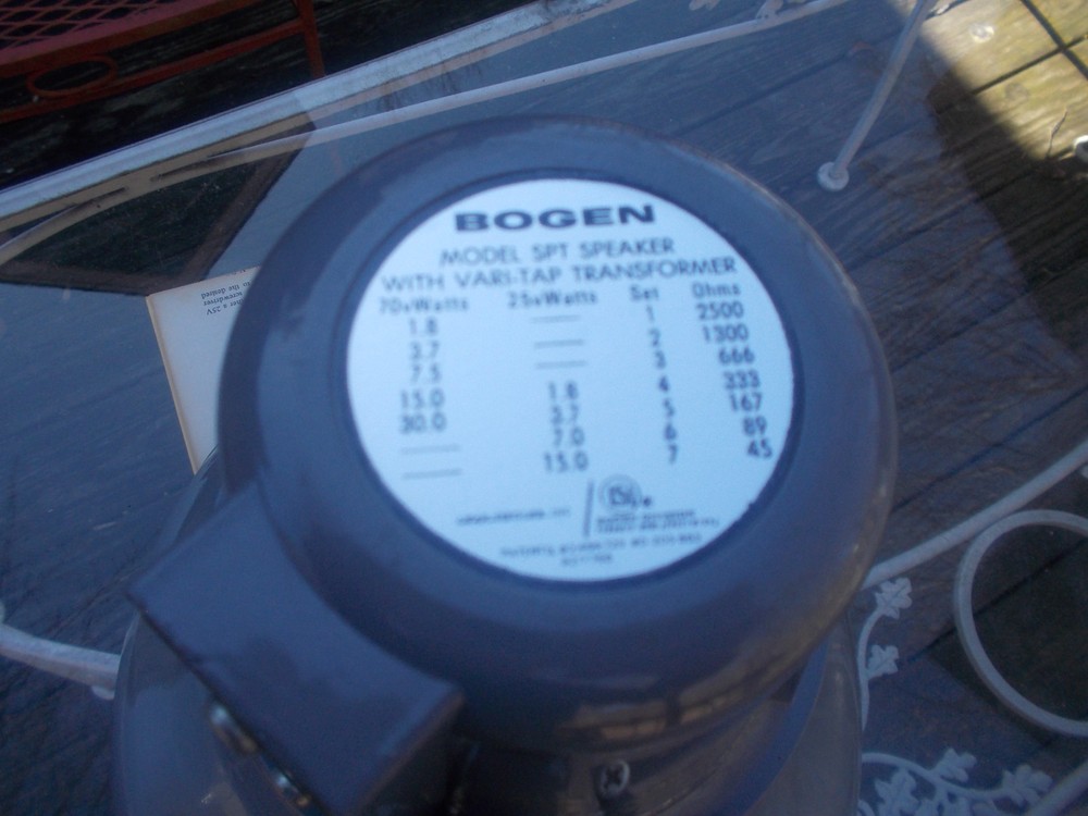 Bogen Speaker Model SPT w/ Vari-Tap Transformer - New/Old Mint