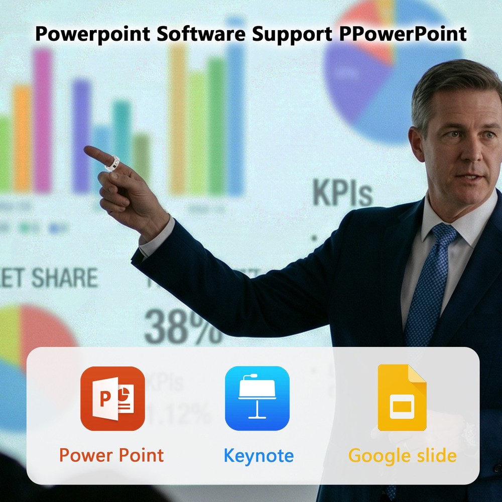 #12 Blutooth Smart Wireless mouse ring for control pc / pad / phone projector