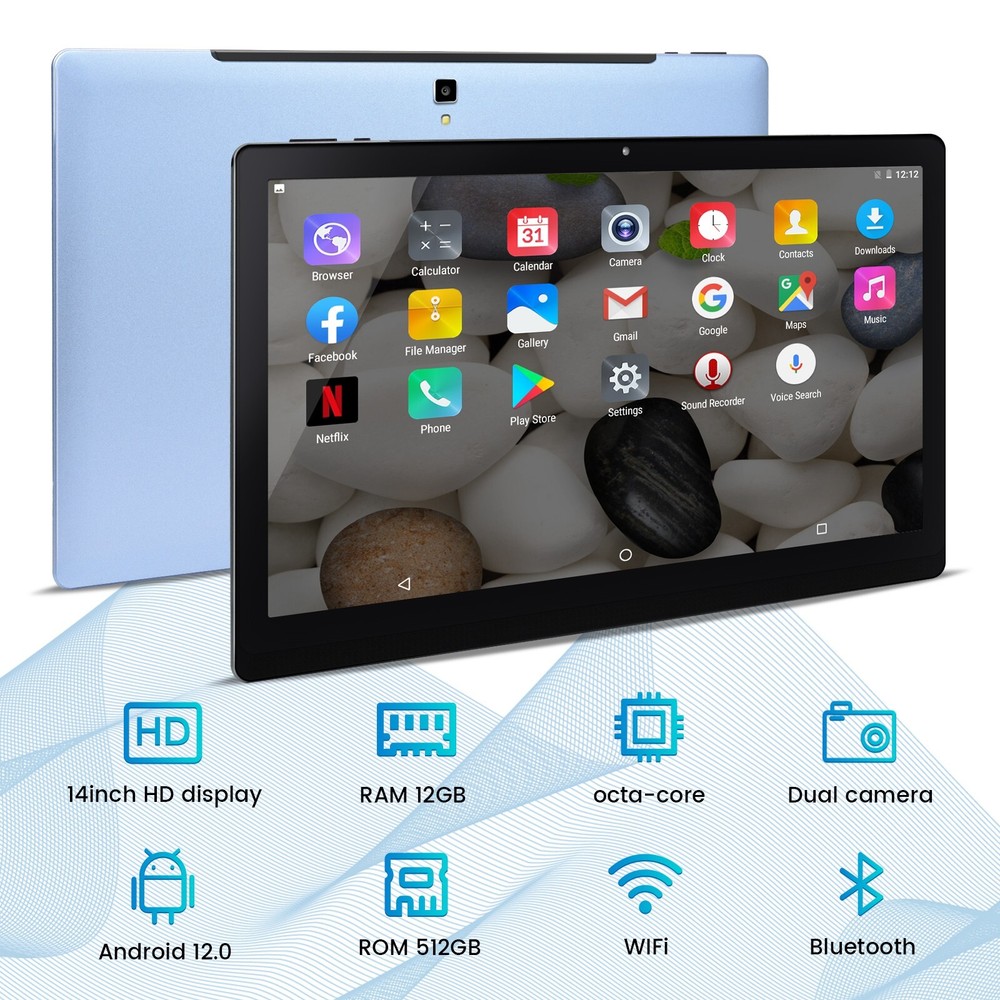 Tablet 14 inch Ultra Big Android 12 Tablets 512GB Storage 12GB RAM IPS Bundle Ke