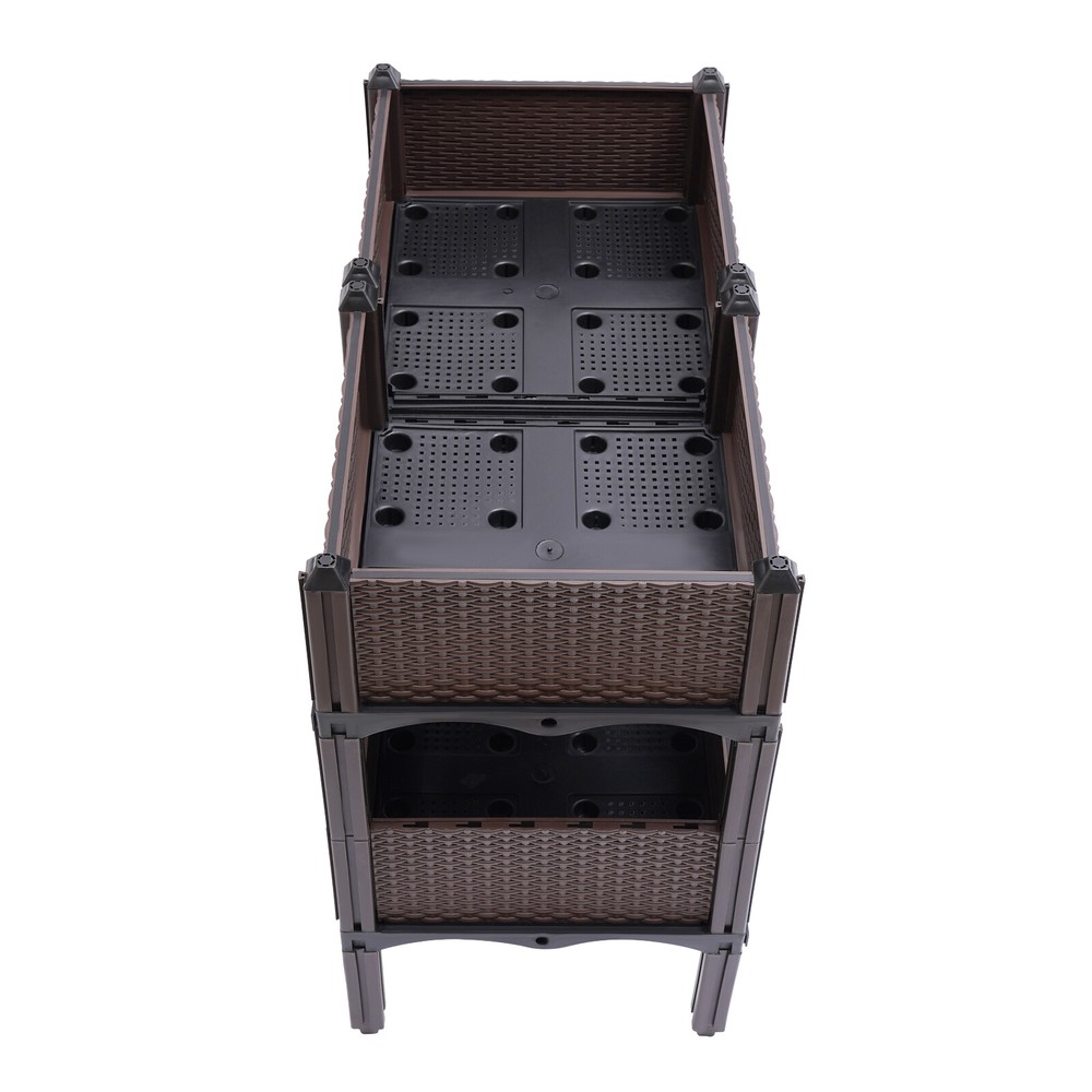 Plastic Raised Garden Bed Flower Planter Box Elevated Bed Vegetables Plantter