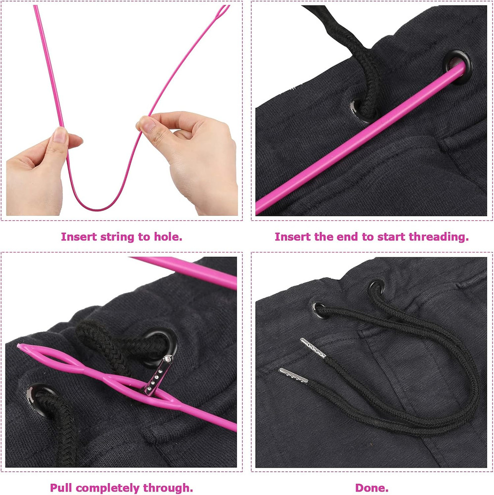 10 Pieces Drawstring Cords with Easy Threaders, Hoodie String Replacement with P