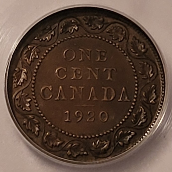 Canada George V 1920 Large Cent AU58 ICG