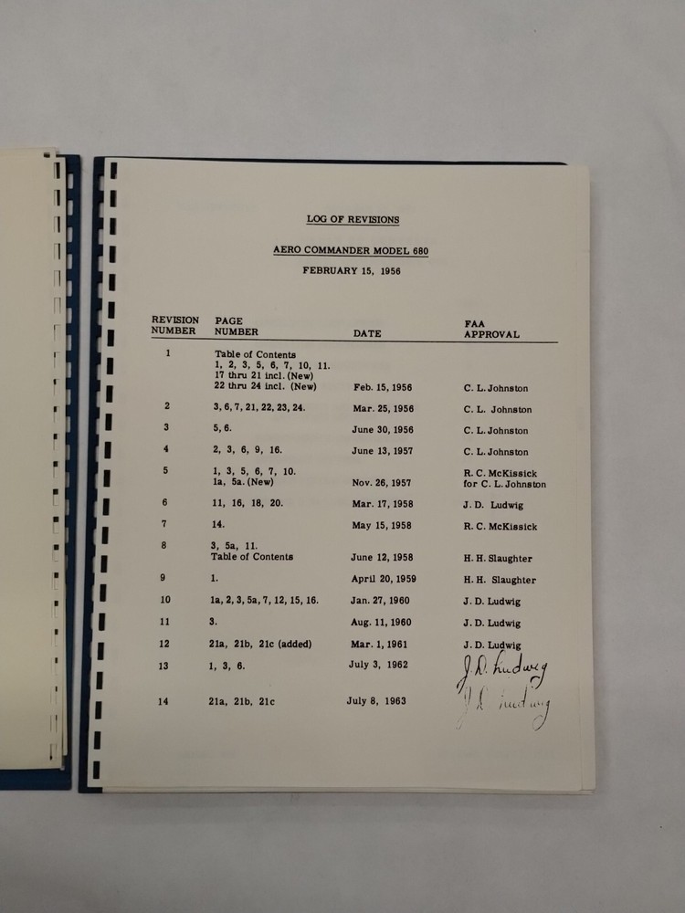 Aero Commander Model 680 Flight Manual-Original