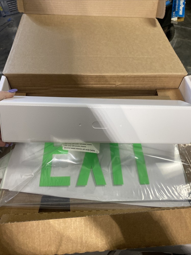 Exitronix 902-U-LB-GC-ZC-WH LED Edge Lit Exit Sign Green