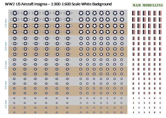 1:300/1:600 WW2 USAF Scale Decals