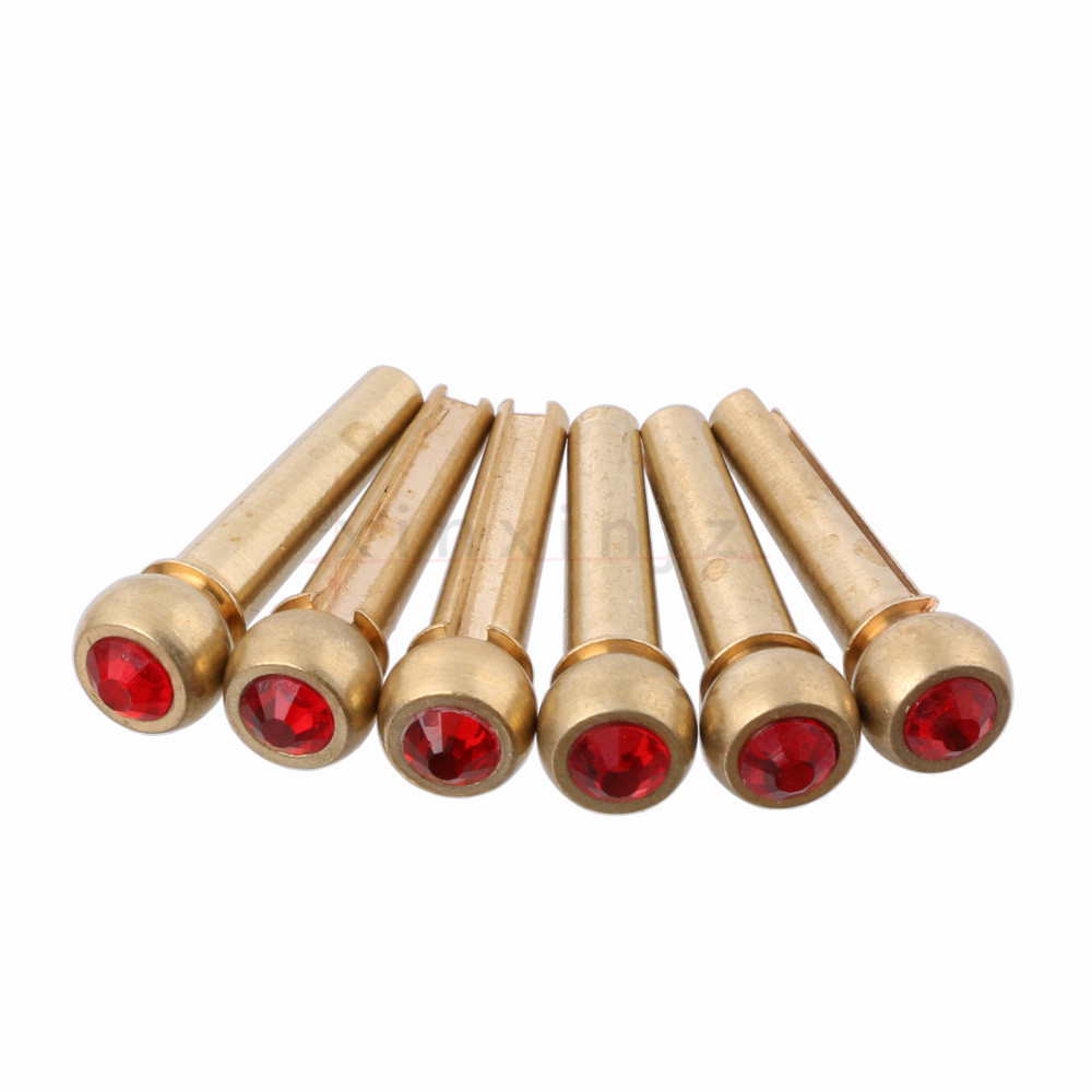 Set Brass Acoustic Guitar Bridge Pins\ 72mm Saddle\ Nut Brass Material Red