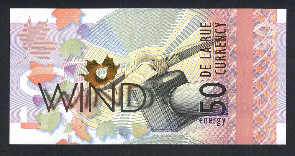 De La Rue (GBR), 50 Units, Wind Renewable Energy, "Test Note"