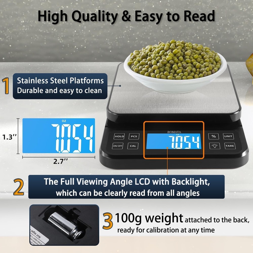 Precision Baking Scale with % Function, LCD Display