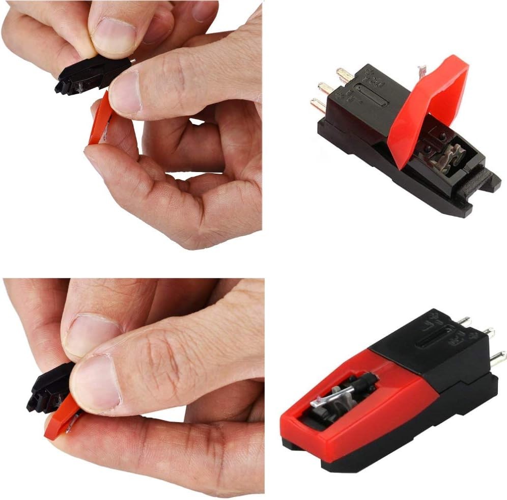 4 Pack Ruby Record Player Needle Turntable Stylus Replacement for ION Red