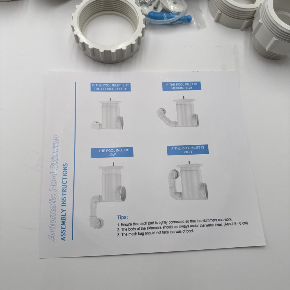 Automatic Pool Surface Skimmer Cleaner Return Jet Powered Leaf Debris Catcher