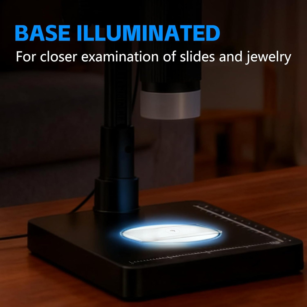 Digital Microscope,4.3" Digital Coin Microscope with Screen,With 8 Adjustable LE