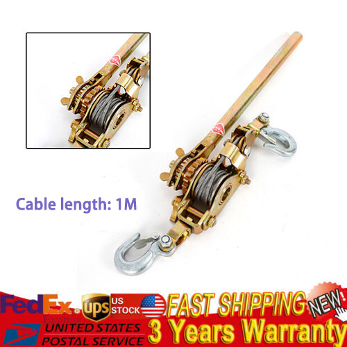 2 Ton Hand Puller Heavy Duty Winch Pull Hoist Come Along Cable Lever 2 Hooks