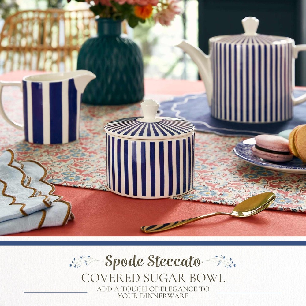 Spode Steccato Covered Sugar Bowl