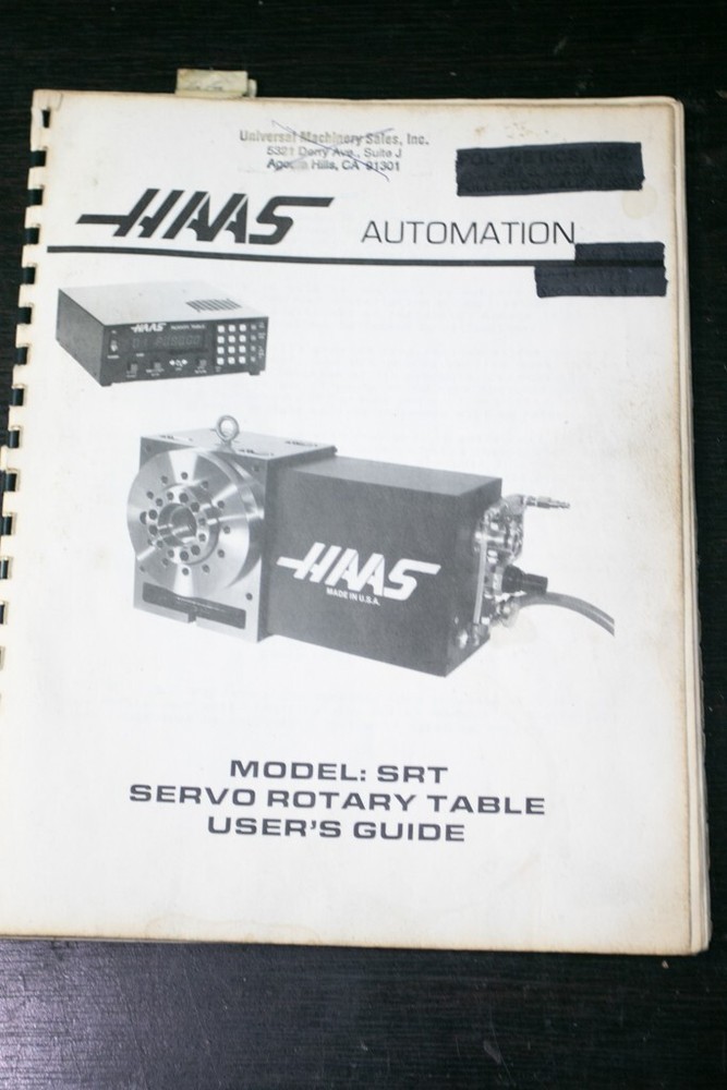 Haas SRT Programming, Operations Manual
