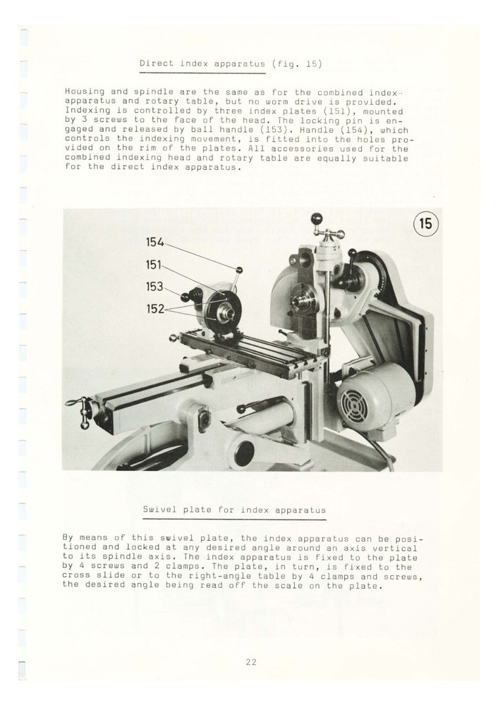 1 Universal Machine Tool Operator Instruction Manual Fits Meyer & Burger UW1 UM3