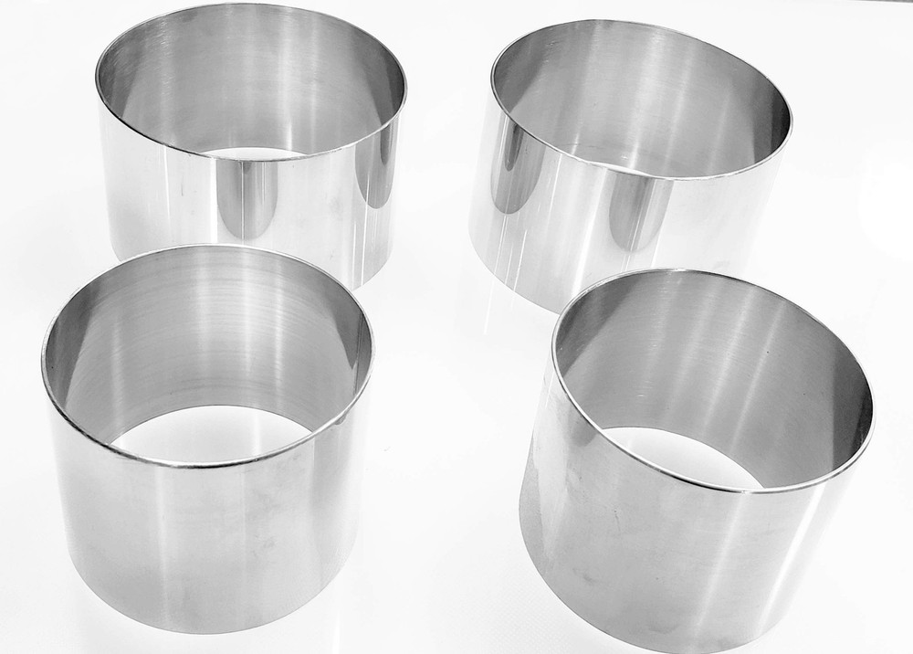 Plating Forms Stainless Steel Ring Mold Sets (4 Count) (3.5" x 2" & 2.75" x 2")