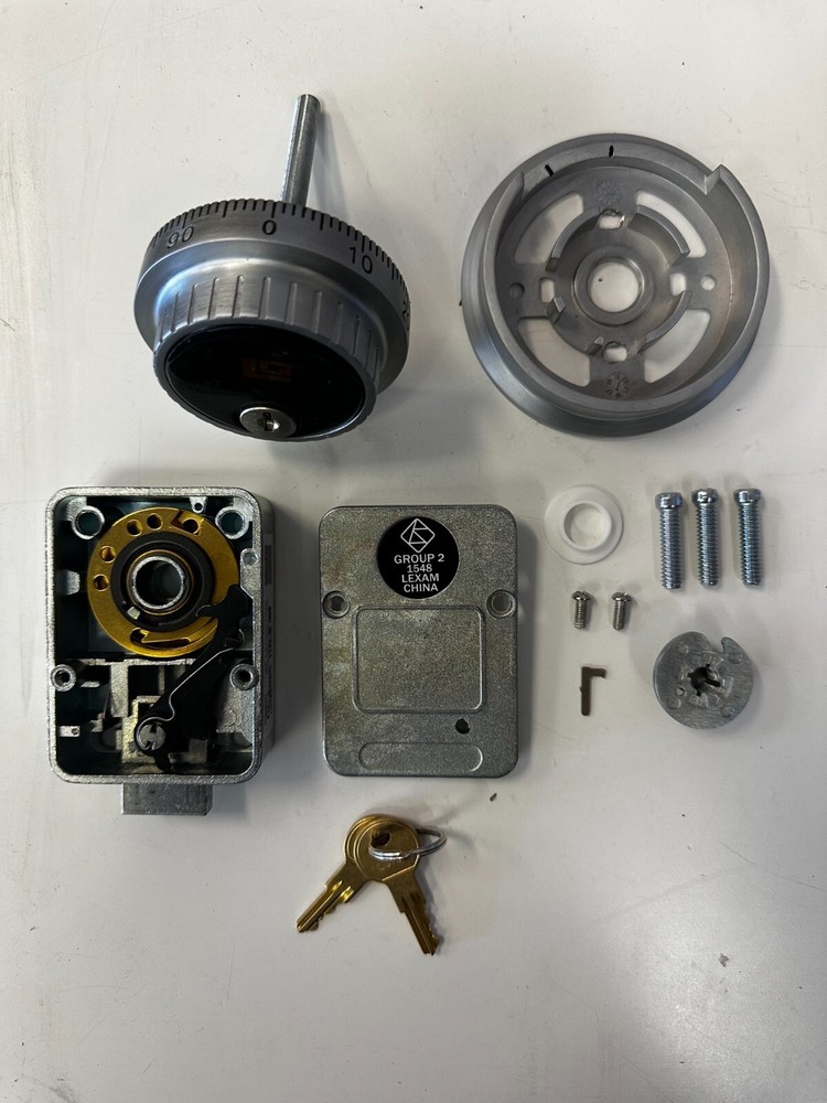 mechanical combination safe lock, LG lock, Group 2, key dial, dial, chrome