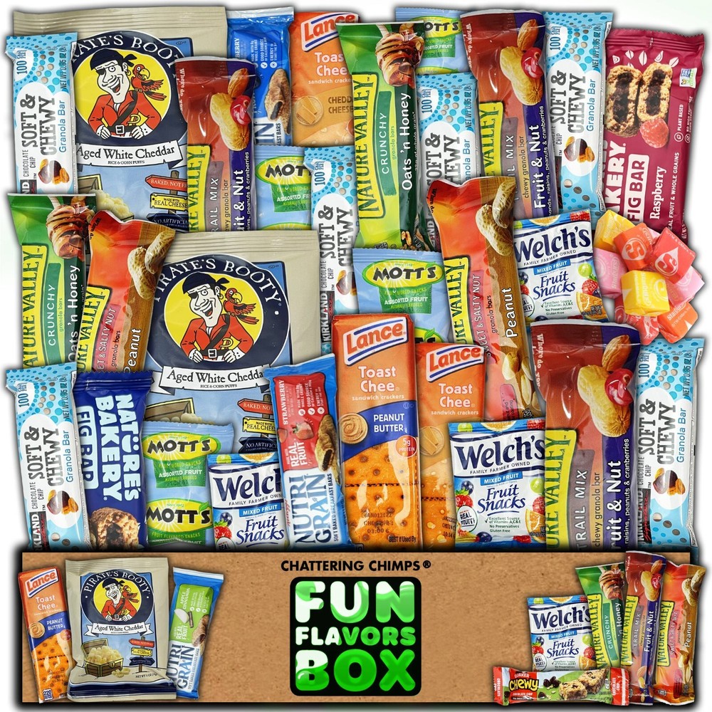 Healthy Snack Box, Fruit Snacks, Granola Bars, Crackers, Nuts (45 Count) Sampler