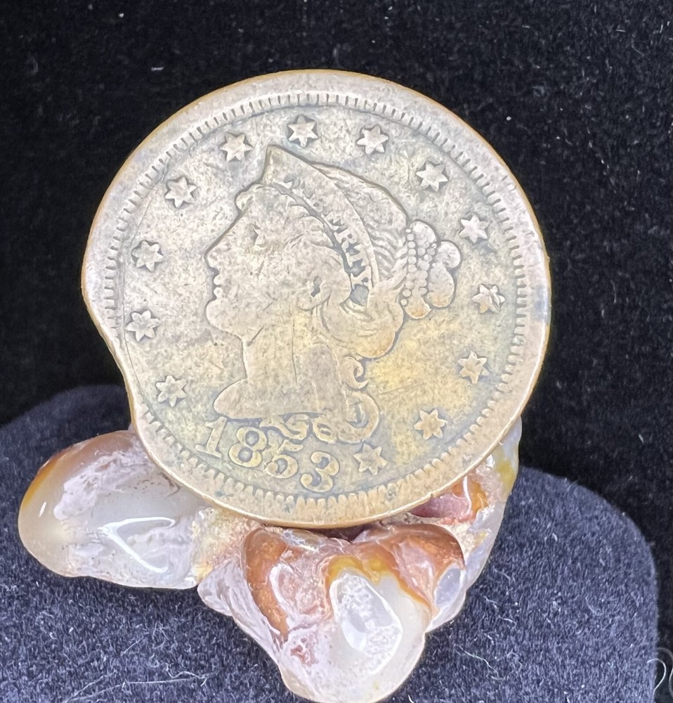1853 Large Cent - Braided Hair - Clip Error